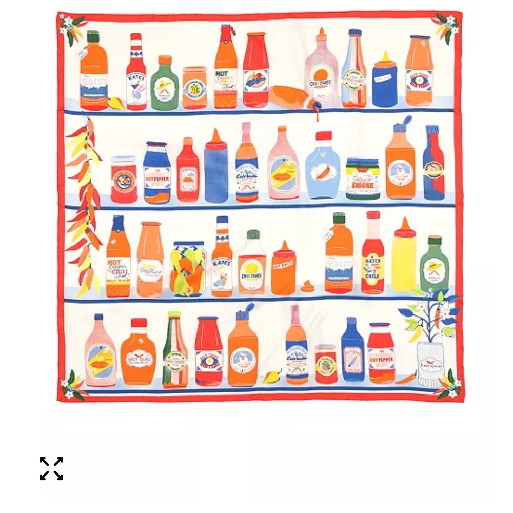Kate Spade Multicolor Hot Sauce Print Scarf